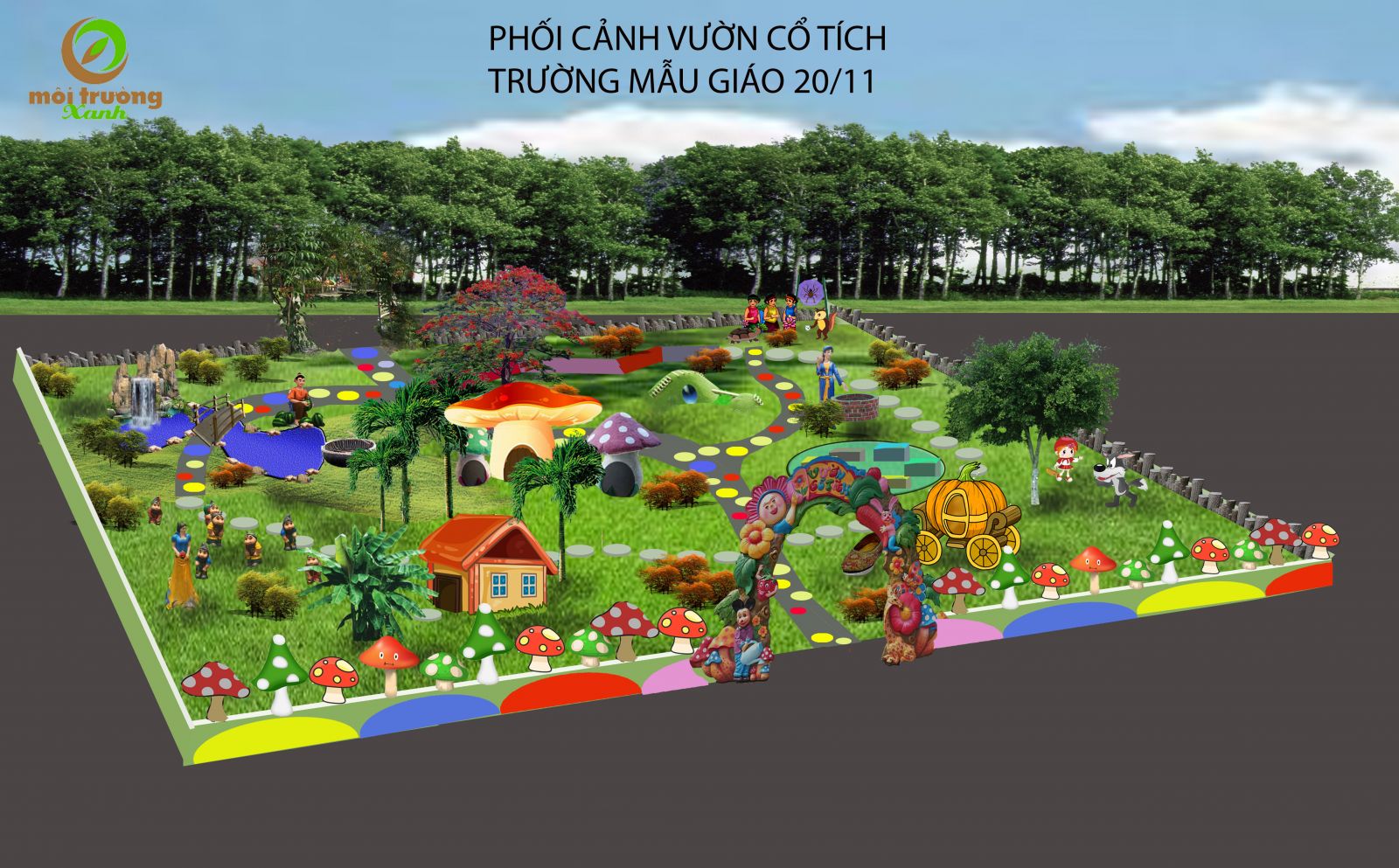 Thiết kế cảnh quan công viên cây xanh tại Lộc Ninh  Cây Xanh Bình Long
