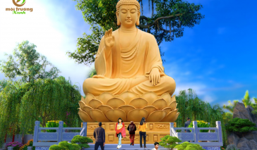 Thi công tượng Phật Thích Ca chùa La Hán tại Sóc Trăng