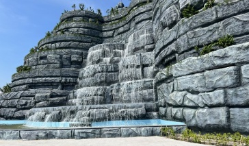Thi công núi thác nhân tạo - Công viên Bà Rịa, Vũng Tàu